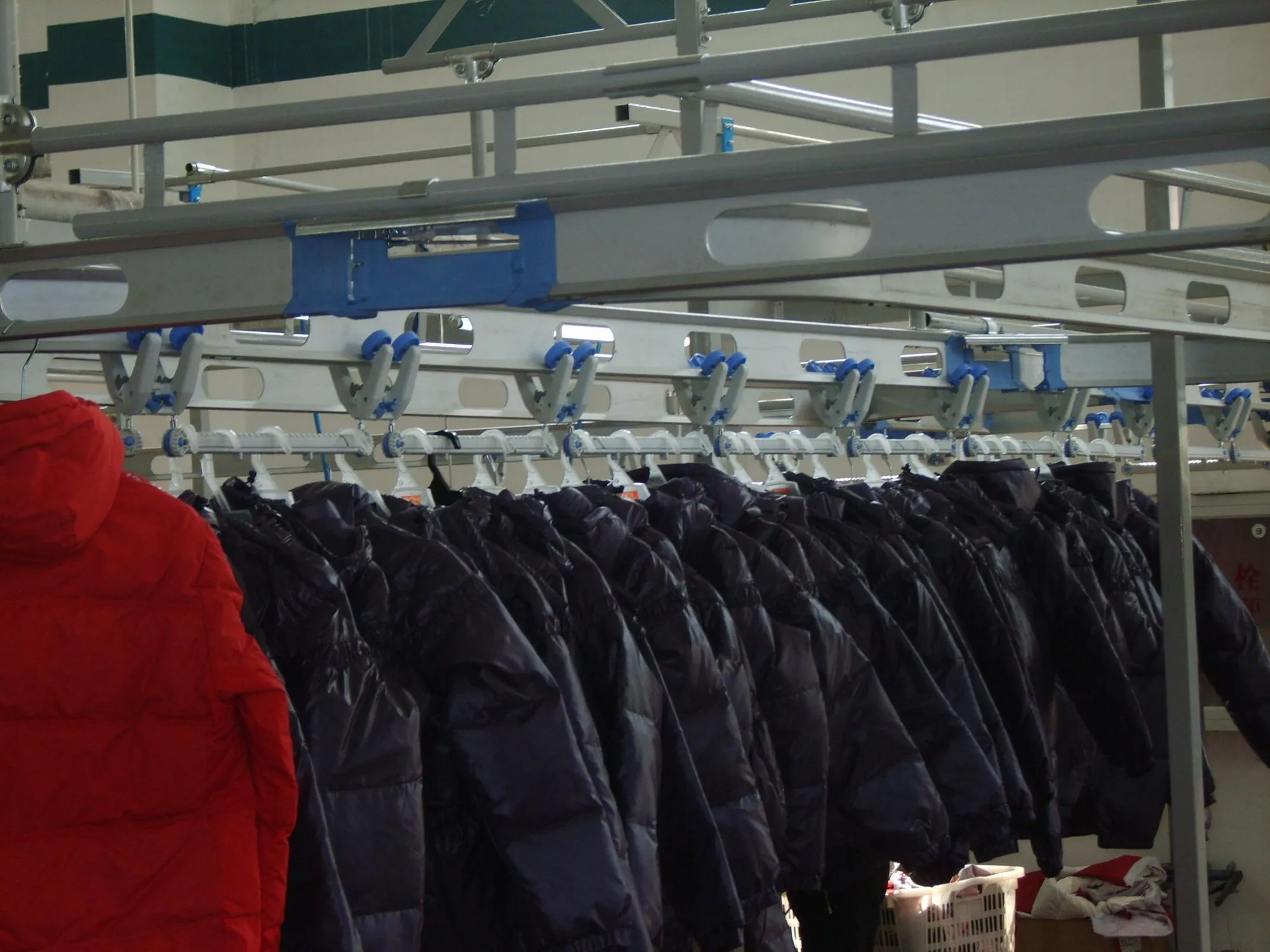 Jackets on the hanging rail