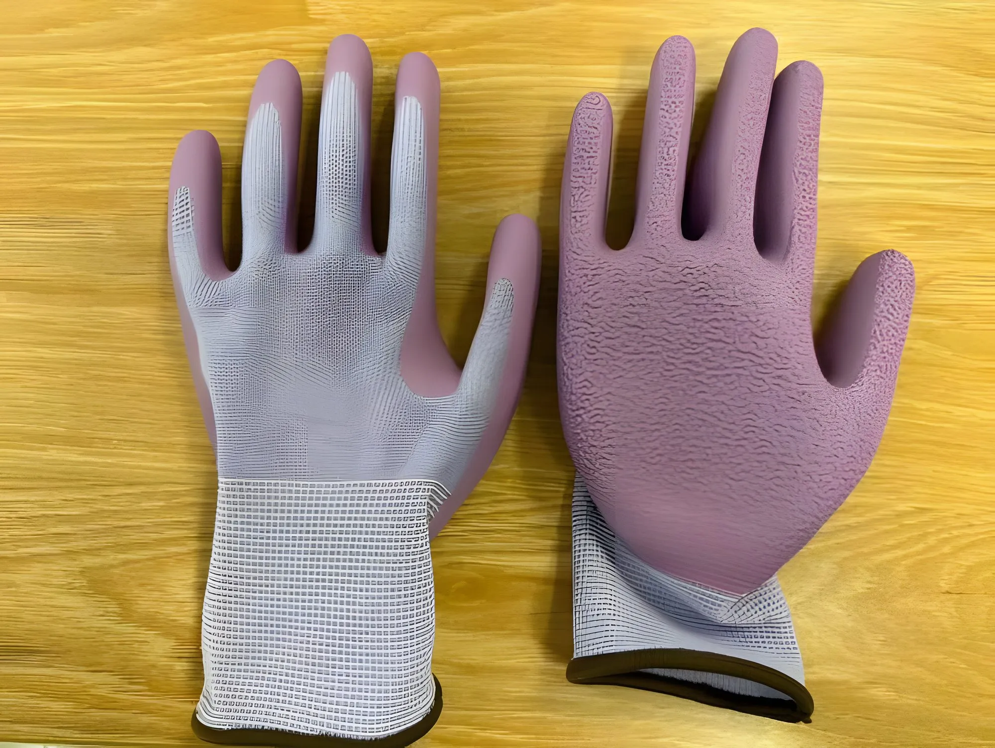 Latex coating, embossed grip · lilac